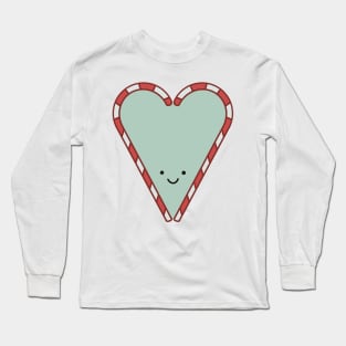 Candy Cane Heart Long Sleeve T-Shirt